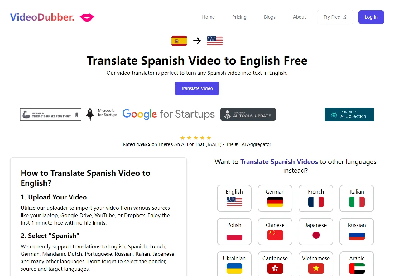 بررسی کامل Videodubber.ai - تصویر اصلی